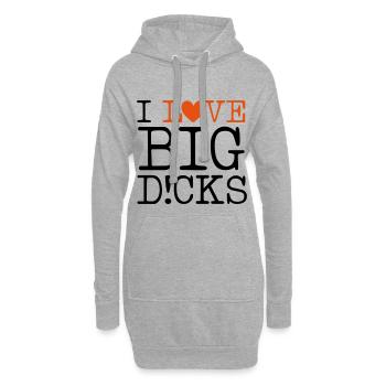 big dicks love - Hoodie-Kleid - Grau meliert - Vorne
