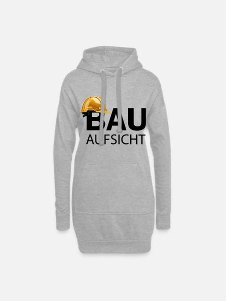 Bauaufsicht auf Baustelle mit Helm - Hoodie-Kleid - Grau meliert
