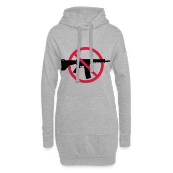 Waffenverbot Verbotsschild (Keine Waffen Peace) 2C - Hoodie-Kleid - Grau meliert - Vorne