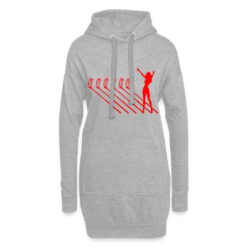 floorball floorball-fille - Sweat-shirt à capuche long Femme - gris chiné - Devant