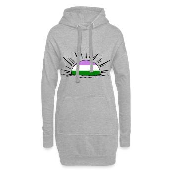 genderqueer non binary androgyn pride queer lgbt - Hoodie-Kleid - Grau meliert - Vorne