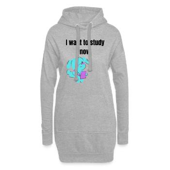 Ich möchte jetzt studieren - Hoodie-Kleid - Grau meliert - Vorne