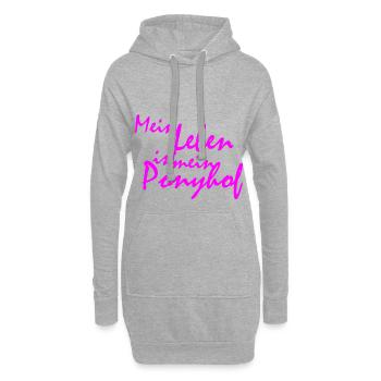 Mein Leben ist mein Ponyhof - Hoodie-Kleid - Grau meliert - Vorne