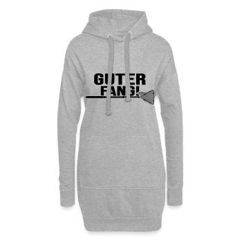 Angler angelt Angelschein "guter Fang"" Anglermeme - Hoodie-Kleid - Grau meliert - Vorne