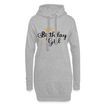Fille d’anniversaire - Sweat-shirt à capuche long Femme - gris chiné - Devant