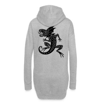 Echse - Hoodie-Kleid - Grau meliert - Hinten