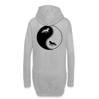 Islandpferde Yin Yang Freizeitreiten Pferd - Hoodie-Kleid - Grau meliert - Hinten