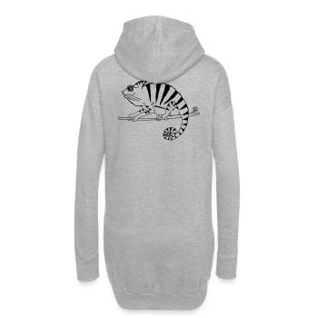 witziges Chamäleon Reptilien  - Hoodie-Kleid - Grau meliert - Hinten