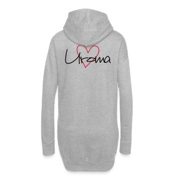 Uroma Herz Liebe werdende Oma Geschenk - Hoodie-Kleid - Grau meliert - Hinten