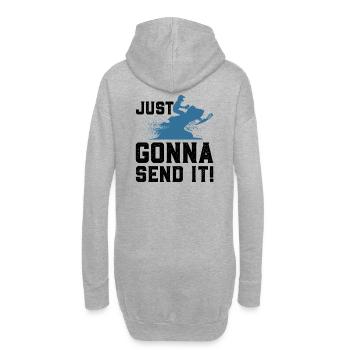 Schneemobil fahren Snowmobiling - Hoodie-Kleid - Grau meliert - Hinten