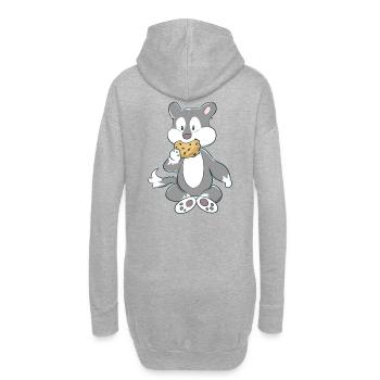 Wolf Tiere Fantasy Kekse Kinder Comic für Kinder - Hoodie-Kleid - Grau meliert - Hinten
