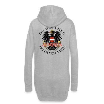 Do bin i her Autriche Autriche Armoiries - Sweat-shirt à capuche long Femme - gris chiné - Dos