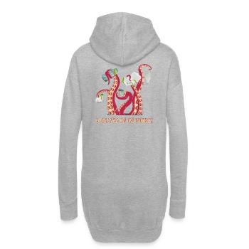 La mer n'est pas une poubelle! Journée de la Terre - Sweat-shirt à capuche long Femme - gris chiné - Dos