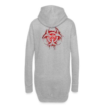 bio biohazard BIOGEFAHR gothic cyber punk - Hoodie-Kleid - Grau meliert - Hinten