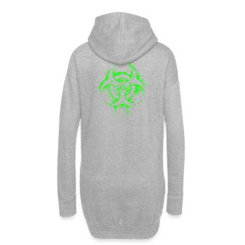 cyber-gothique biohazard métal biohazard - Sweat-shirt à capuche long Femme - gris chiné - Dos