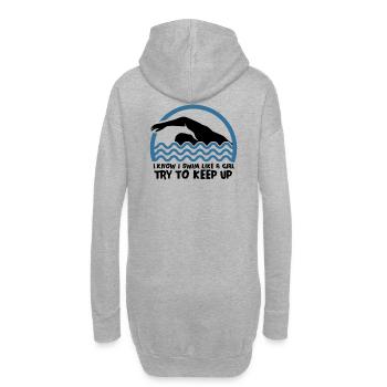 Schwimmen Schwimmer Sport - Hoodie-Kleid - Grau meliert - Hinten
