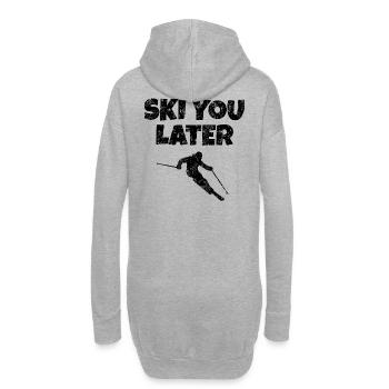 Ski you later (Vintage/Schwarz) Skifahrer - Hoodie-Kleid - Grau meliert - Hinten