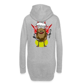 Patates chaudes frites Cuisson de cuisine - Sweat-shirt à capuche long Femme - gris chiné - Dos