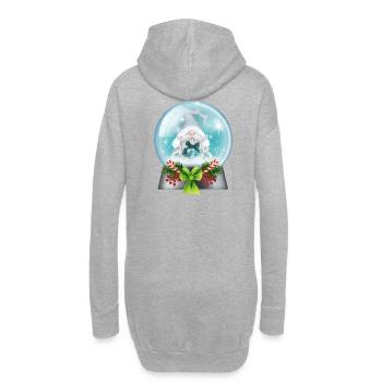 Schneekugel Weihnachtsmann mit Zuckerstangen - Hoodie-Kleid - Grau meliert - Hinten