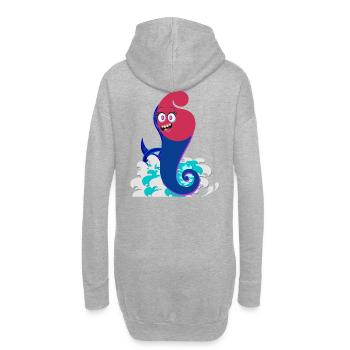 Surf-Spiral-Geist - Hoodie-Kleid - Grau meliert - Hinten
