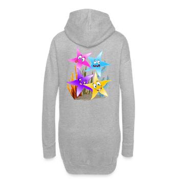 Buntes Seestern-Quartett Unterwasser - Hoodie-Kleid - Grau meliert - Hinten