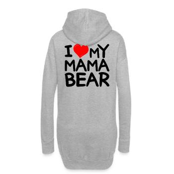 J'adore Ma Maman Ours - J'aime Ma Maman Ours - Sweat-shirt à capuche long Femme - gris chiné - Dos