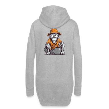 Skull Affe mit Hut und T-Shirt - Hoodie-Kleid - Grau meliert - Hinten