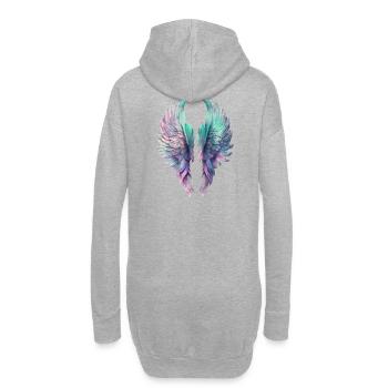 Ailes Pastel Irisées - Sweat-shirt à capuche long Femme - gris chiné - Dos
