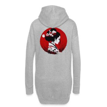 Fille japonaise - Sweat-shirt à capuche long Femme - gris chiné - Dos