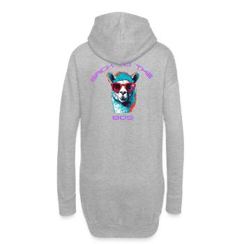 Lama décontracté avec lunettes de soleil design rétro - Sweat-shirt à capuche long Femme - gris chiné - Dos