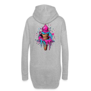 Cadeau de glace au néon pour les amateurs de tendances - Sweat-shirt à capuche long Femme - gris chiné - Dos