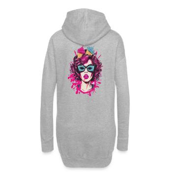 Vibrant Pop Art Comics Sister - Sweat-shirt à capuche long Femme - gris chiné - Dos