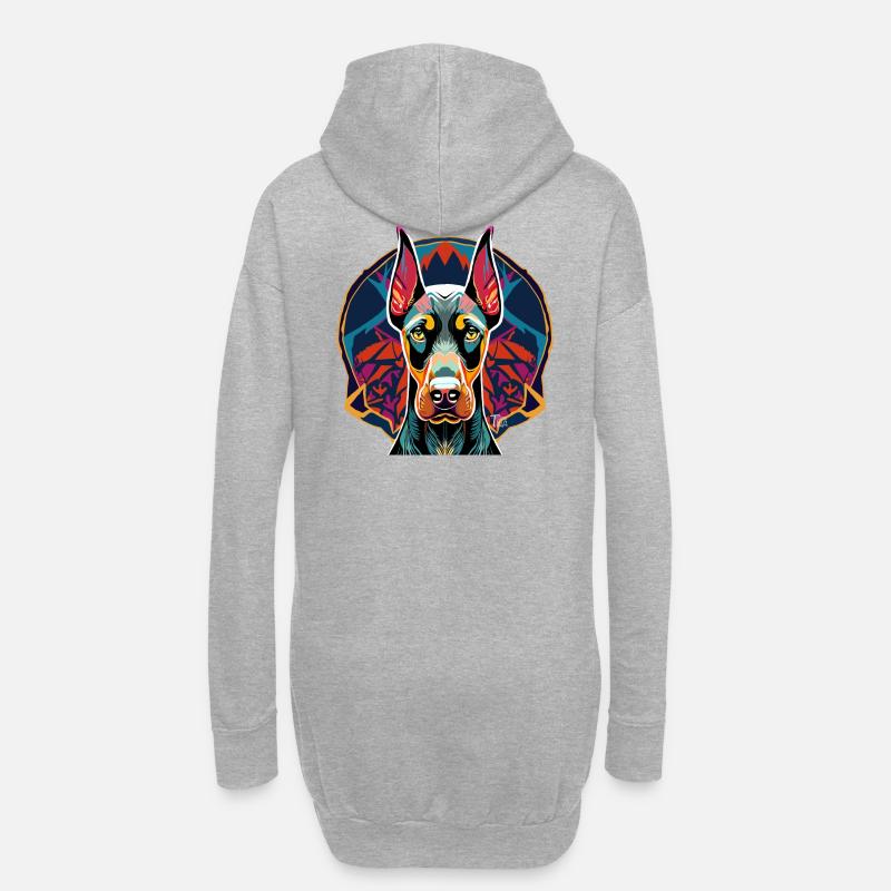 Dobermann - Hoodie-Kleid - Grau meliert
