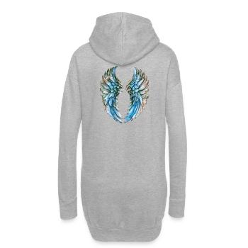 Ailes d'Ange Envolées en Aquarelle - Sweat-shirt à capuche long Femme - gris chiné - Dos