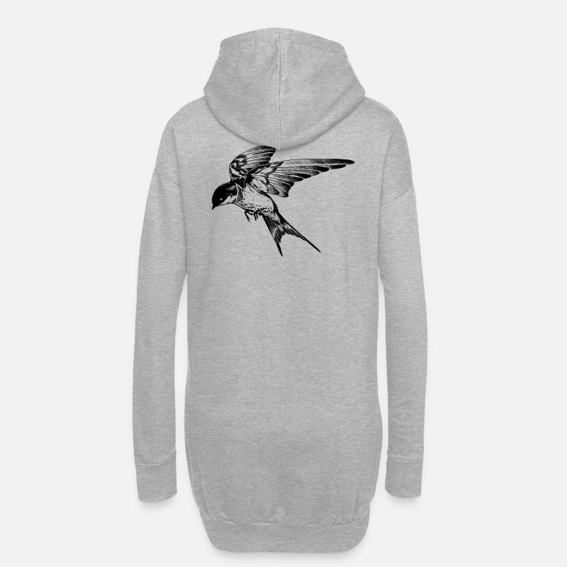 Fliege mit Stil: Die Schwalbe - Hoodie-Kleid - Grau meliert