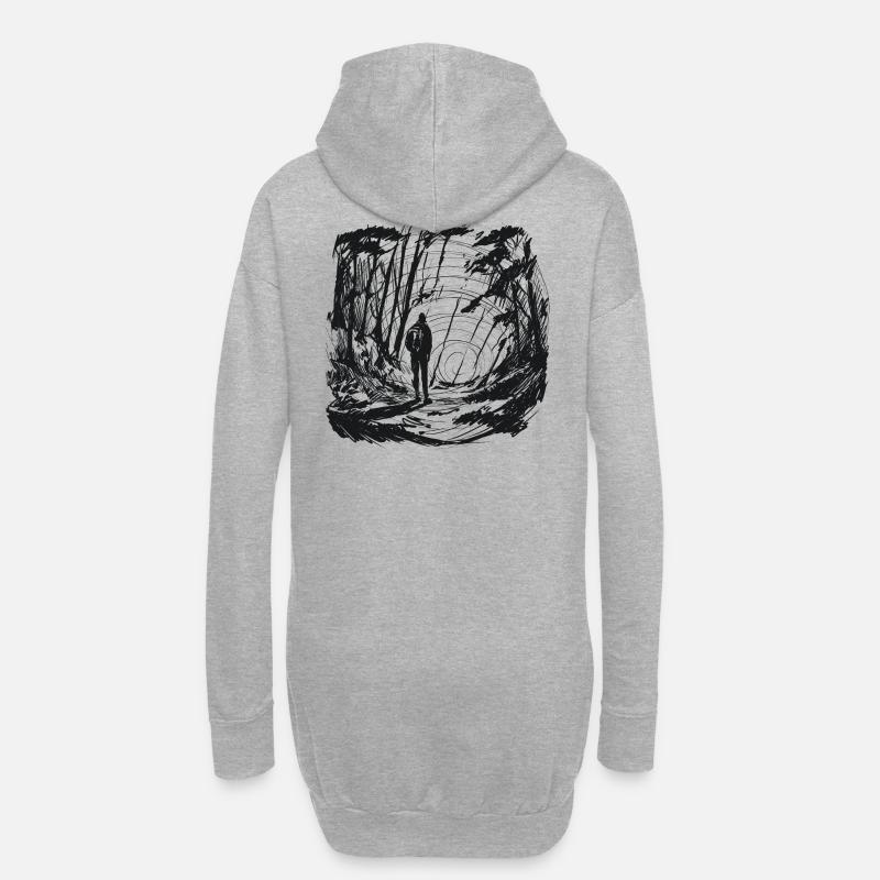Let's go somewhere - Hoodie-Kleid - Grau meliert
