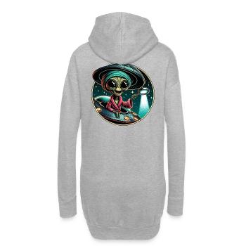 Außerirdischer Detektiv im UFO-Licht - Hoodie-Kleid - Grau meliert - Hinten