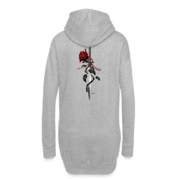 Rose Schwerter Edgy Aesthetic Soft Grunge - Hoodie-Kleid - Grau meliert - Hinten