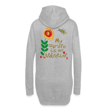 my Garden is my Valentine - Hoodie-Kleid - Grau meliert - Hinten