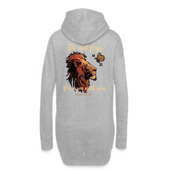 Löwe Schmetterling Bibelvers - Hoodie-Kleid - Grau meliert - Hinten