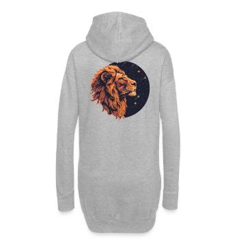 Lion with starry sky - Hoodie Dress - heather grey - Back