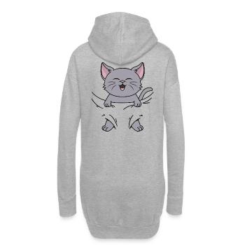 Chats, bébé chat, chaton, bébé chaton, bébé chat - Sweat-shirt à capuche long Femme - gris chiné - Dos
