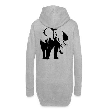 Elefant Afrika - Hoodie-Kleid - Grau meliert - Hinten
