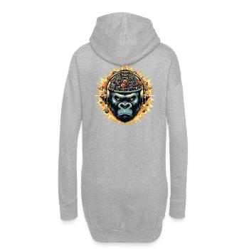 Gorilla Cybersound avec Techno Head - Sweat-shirt à capuche long Femme - gris chiné - Dos