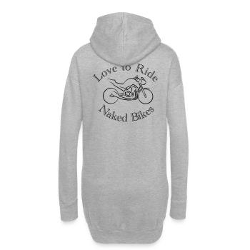 Les motards aiment faire du vélo nu - Sweat-shirt à capuche long Femme - gris chiné - Dos
