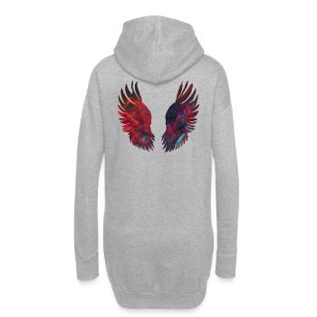 Leuchtende Feuerflügel - Hoodie-Kleid - Grau meliert - Hinten