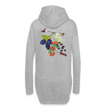 Obst mit Insekten - Hoodie-Kleid - Grau meliert - Hinten