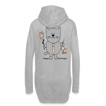 Happy Birthday - Hoodie-Kleid - Grau meliert - Hinten