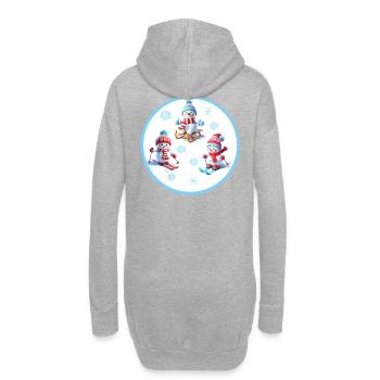 Plaisirs d’hiver, bonhommes de neige, plaisir du ski - Sweat-shirt à capuche long Femme - gris chiné - Dos