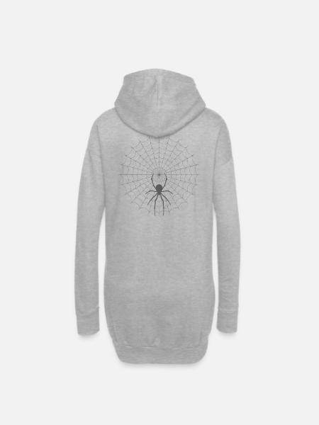 Spinnennetz Silhouette - Hoodie-Kleid - Grau meliert